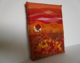 Textile Art Meadow Cottage. Fibre Art