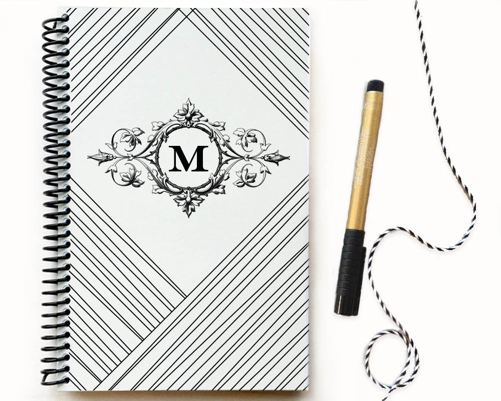 monogram notebook custom notebook monogrammed gift monogram