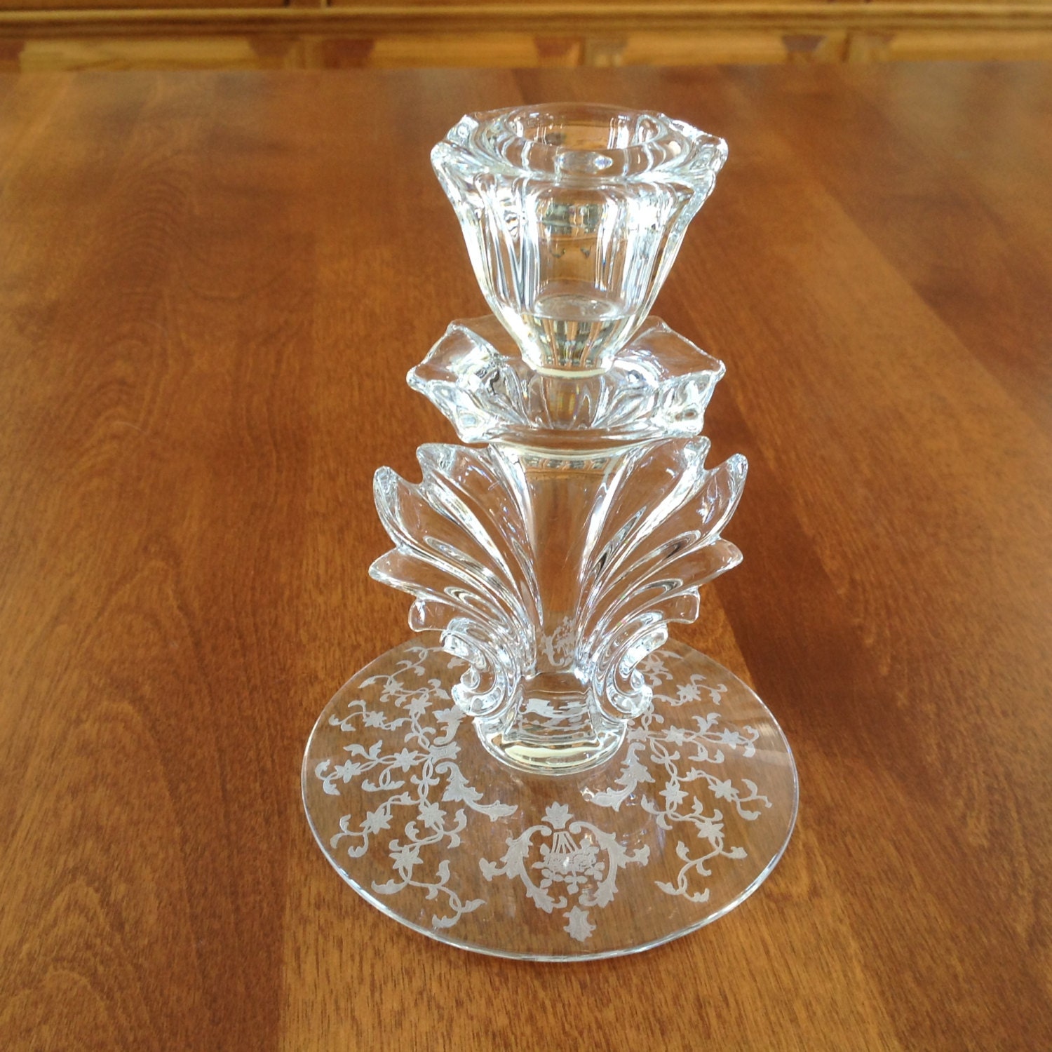 Fostoria NAVARRE Clear Baroque Single Candlestick Holder
