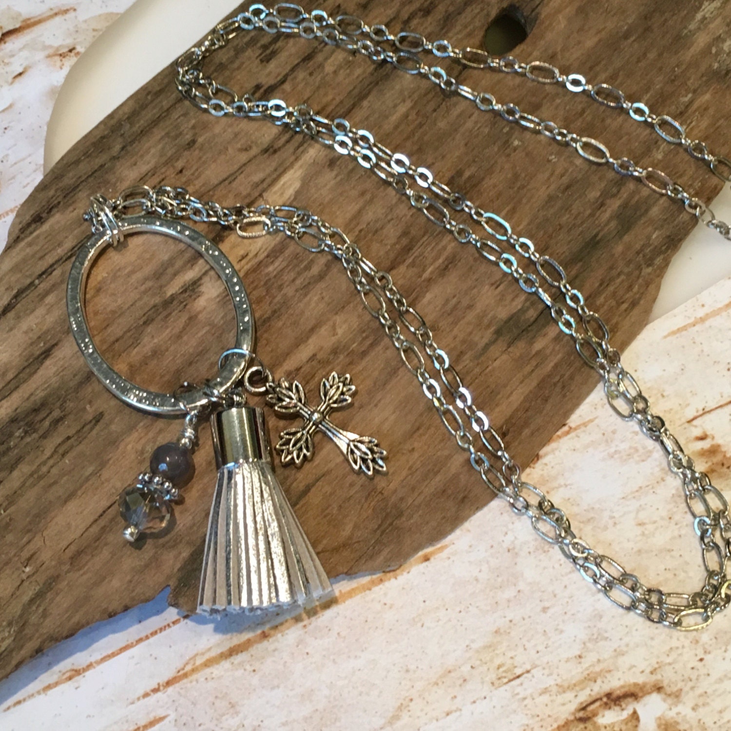 Boho Necklace tassel charm Necklace Long Boho Necklace