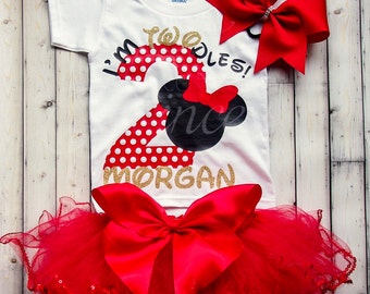 Second Birthday set - Minnie Mouse 2nd Birthday outfit - I'm Twodles birthday set- second birthday outfit - 2nd birthday outfit