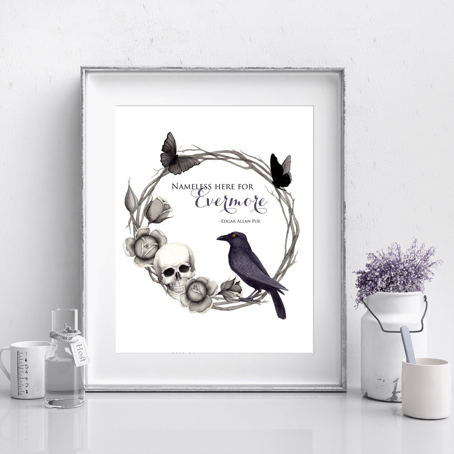 The Raven Edgar Allan Poe Quote Print Halloween Print