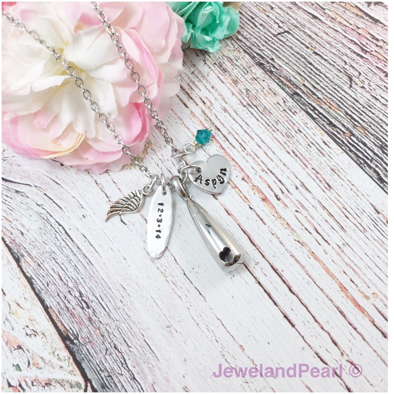 Personalized Urn Necklace Ashes Jewelry death of loved one