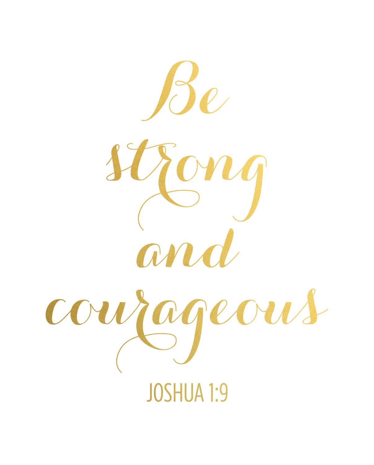 Be Strong and Courageous Print Joshua 1:9 Bible Verse by NUAGEshop