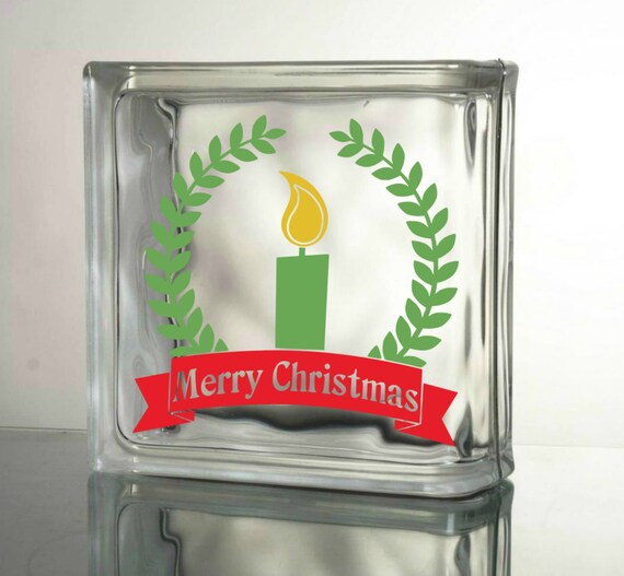 Merry Christmas Candle vinyl decal Christmas by GrandDSIGNS