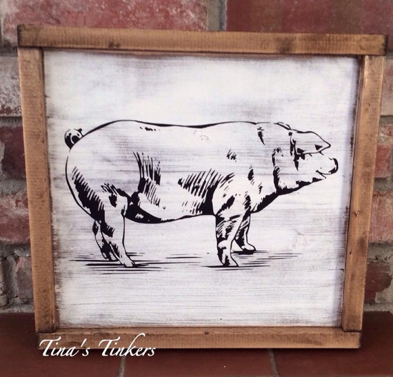 Items similar to Pig. Vintage farmhouse decor. Rustic ... Items similar to Pig Vintage farmhouse decor Rustic