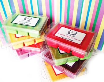 Luxury handmade clam shell wax Melts, soy wax melts, Fresh Linen scented melts, soy wax tarts, soy wax clam shell melts, Green wax melts