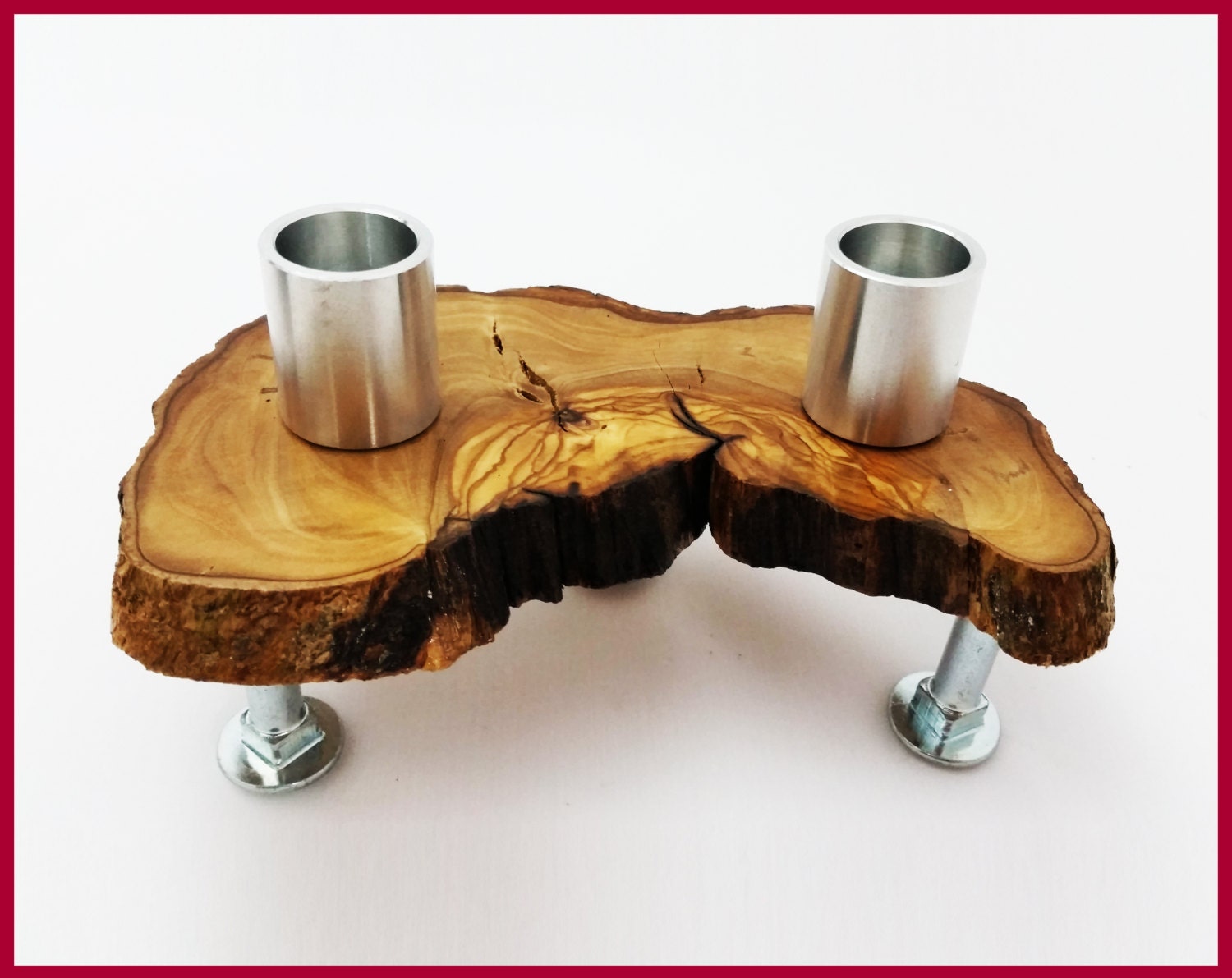 Wood Candle Holder / Wooden Candle Tray / Rustic Candle Holder