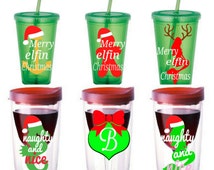 Custom Christmas tumblers, personalized Christmas cups, wine tumbler