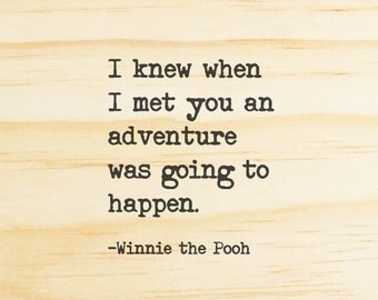 Winnie The Pooh wooden typewriter quote sign. Rustic wall art decor print funny Disney quotes nursery kids childhood romantic gift for her