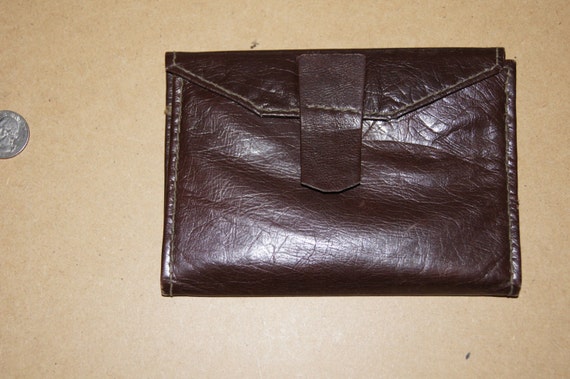 Vintage 1960s Leather wallet with four pockets Dark Brown