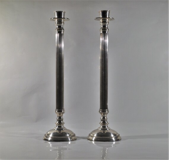 Large 23'' Baldwin Brass Candle Holder/Colonial/