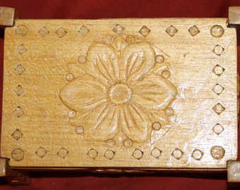 Vintage Hand Carved Ornate Wood Box