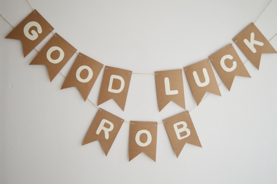 Good Luck Banner Personalised Name Bunting Custom by LittleGemGem