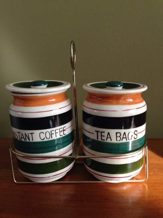 Items similar to Mini Vintage Instant Coffee Tea Jars Canisters with