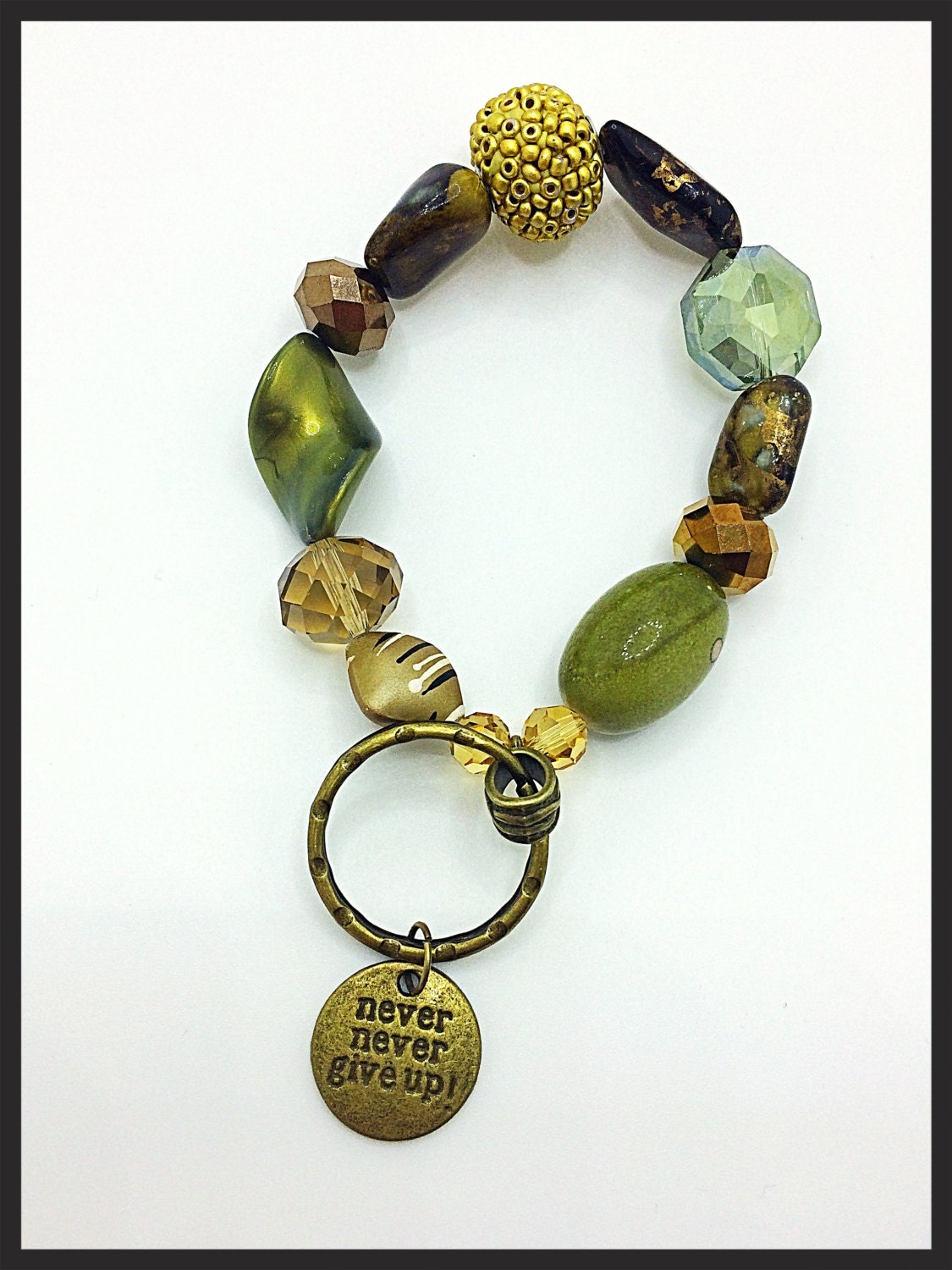 Keychain bracelet with charm bracelet key chain beaded