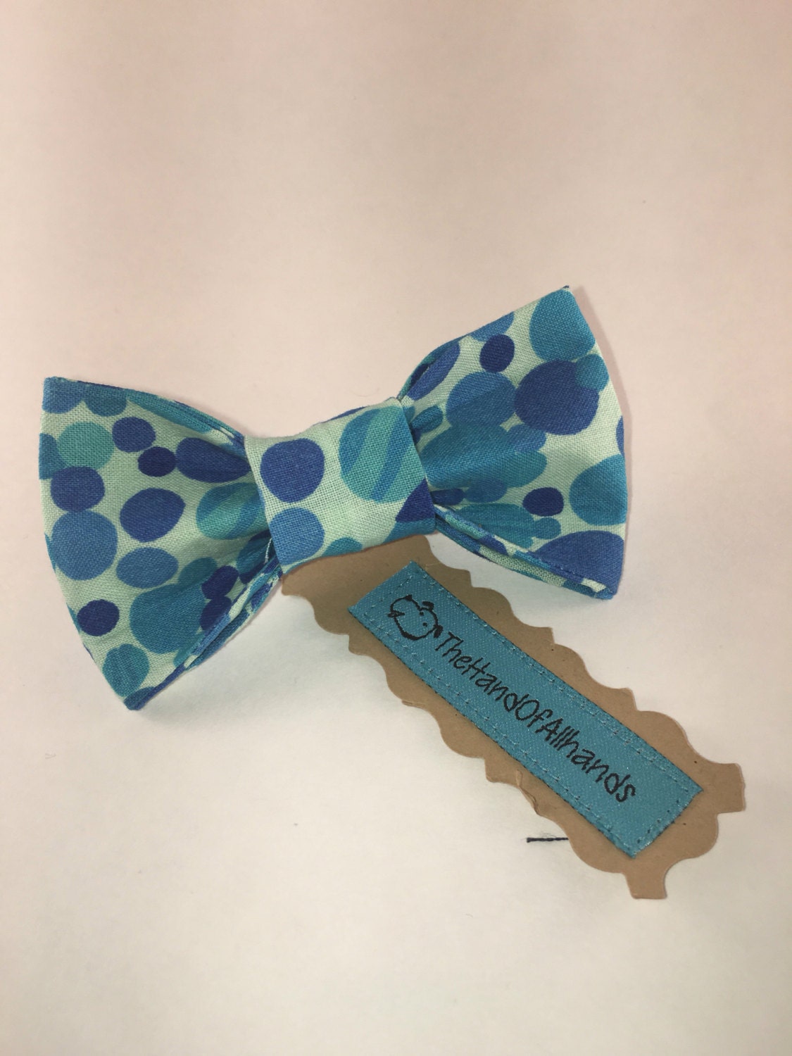 Dog Bow Tie Blue Pattern SMALL by TheHandOfAllhands on Etsy