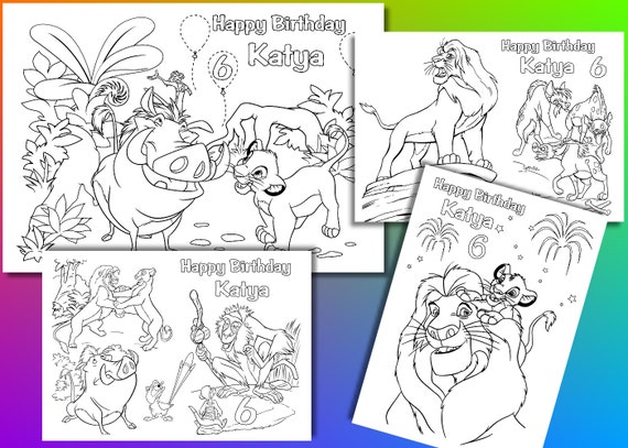 Lion King Birthday coloring pages activity PDF file