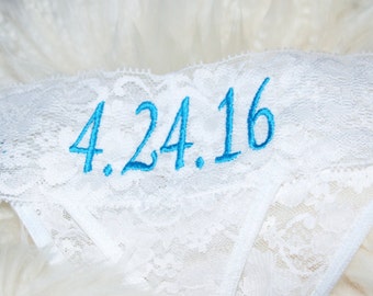 Monogram Bridal Lace Panties - Personalized Bridal Lace Thong- Bridal Lingerie-Customized Bridal Panties- Honeymoon- Bridal Thong