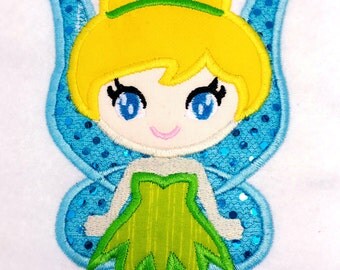 Cute Tinkerbell Applique Design dst, exp, hus, jef, pes, sew, vip, vp3, Formats Digital INSTANT DOWNLOAD