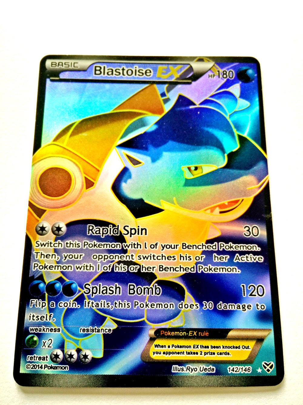 Handmade Pokemon Card Blastoise Basic EX HP 180 Trading Card
