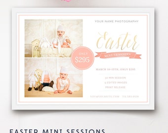 Easter Mini Session Template, Easter Mini Sessions, Mini Session Marketing Board, Photoshop Template - INSTANT DOWNLOAD