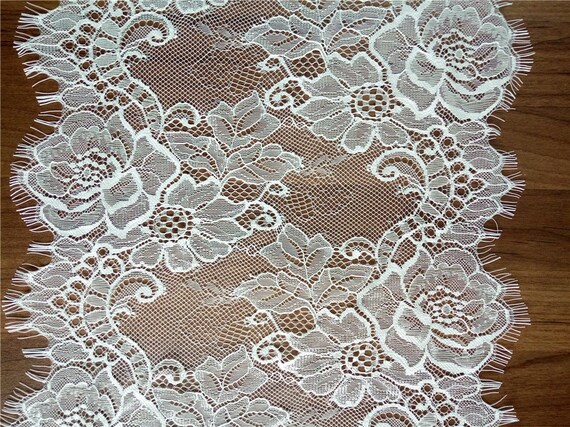 White table runner 12 wide white lace table by WeddingTableRunners