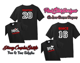 Disney Couple Shirts, Disney Honeymoon Shirts, Just Married Disney Shirts