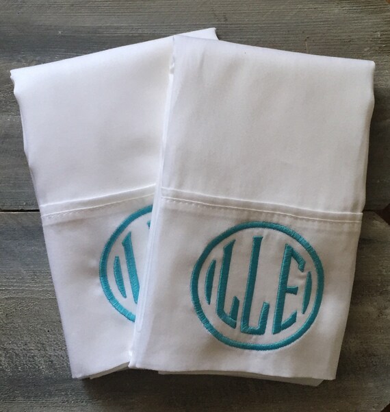 Monogram Pillowcase Set of Monogrammed Pillowcases