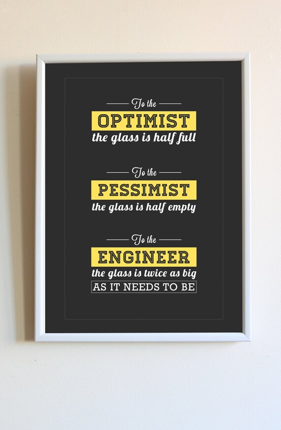 Funny Engineering Glass Is Half Full Quote Saying by LinkTee