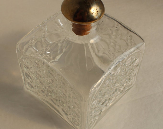 Vintage Barware Liquor Decanters, Vintage Glass Bottle, Glass Decanter, Liquor Decanter with Cork Stopper