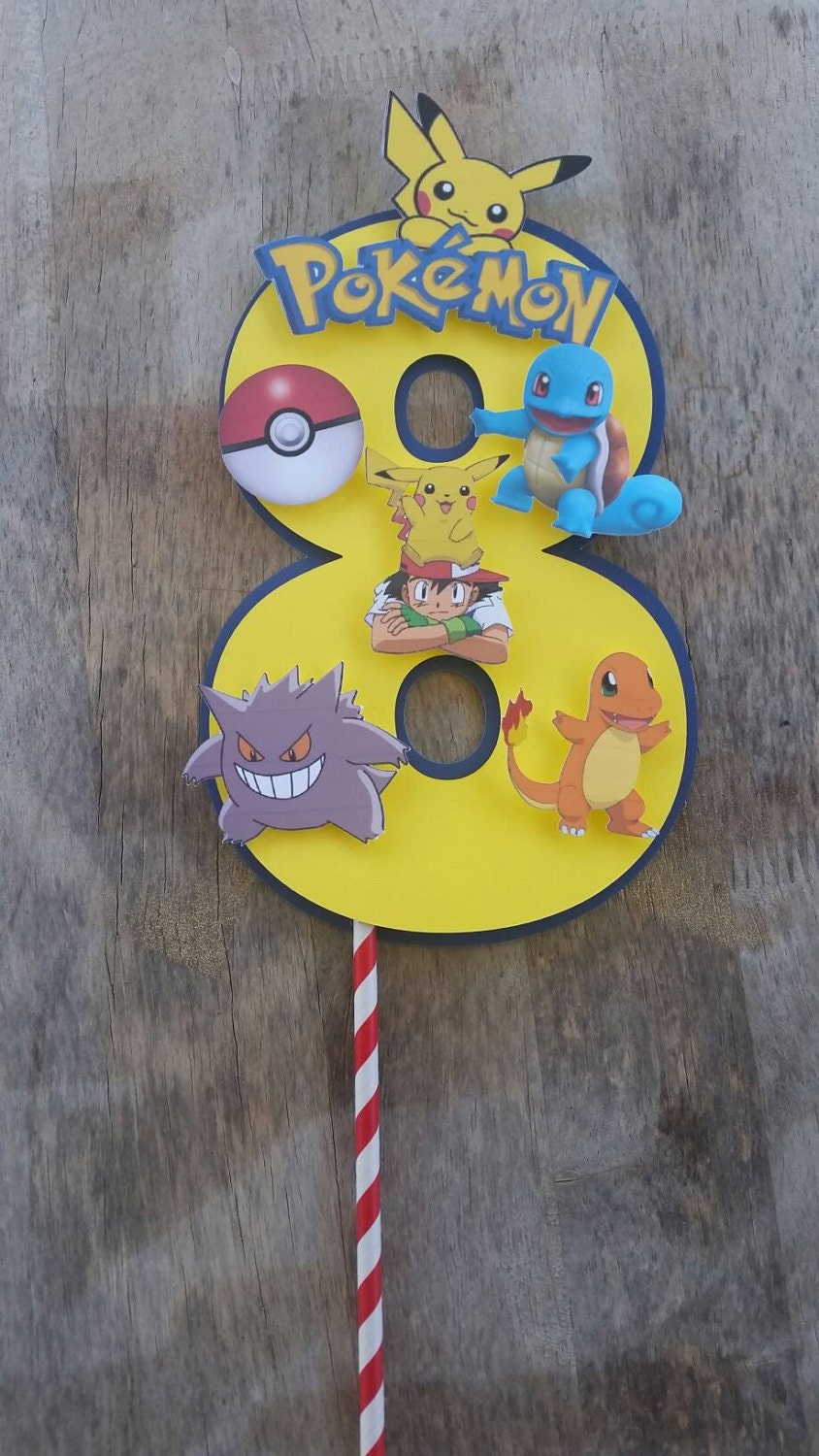 Pokemon Cake Topper Centerpiece Cut Out By SilviasPartyDecor