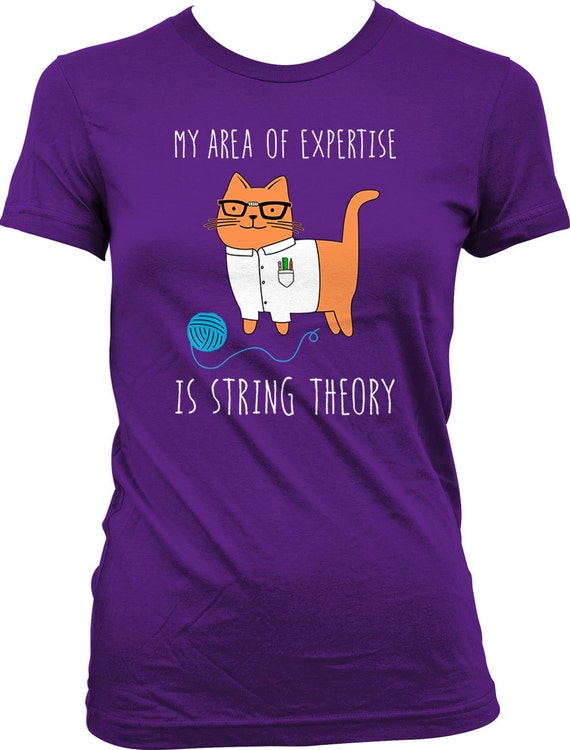Funny Cat Shirt My Area Of Expertise Is String 