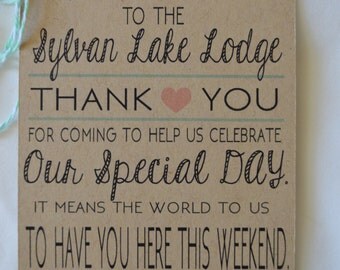 Welcome Gift Basket Tags - Hotel Gift Basket Tags - Welcome Hotel Guests - Wedding Basket Tags - Thank Your Guests - Destination Wedding