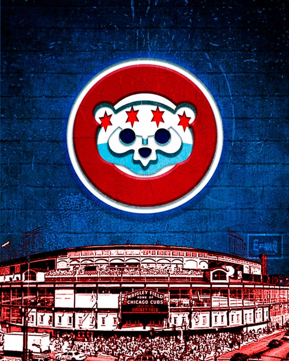 Chicago Cubs Art Chicago Cubs Poster Chicago Cubs by McQDesign