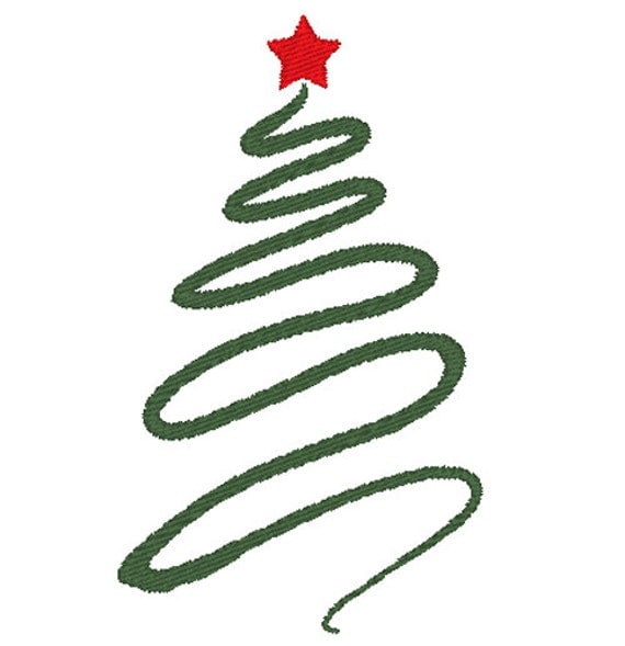 Download Items similar to Christmas Tree Swirl Embroidery Design ...