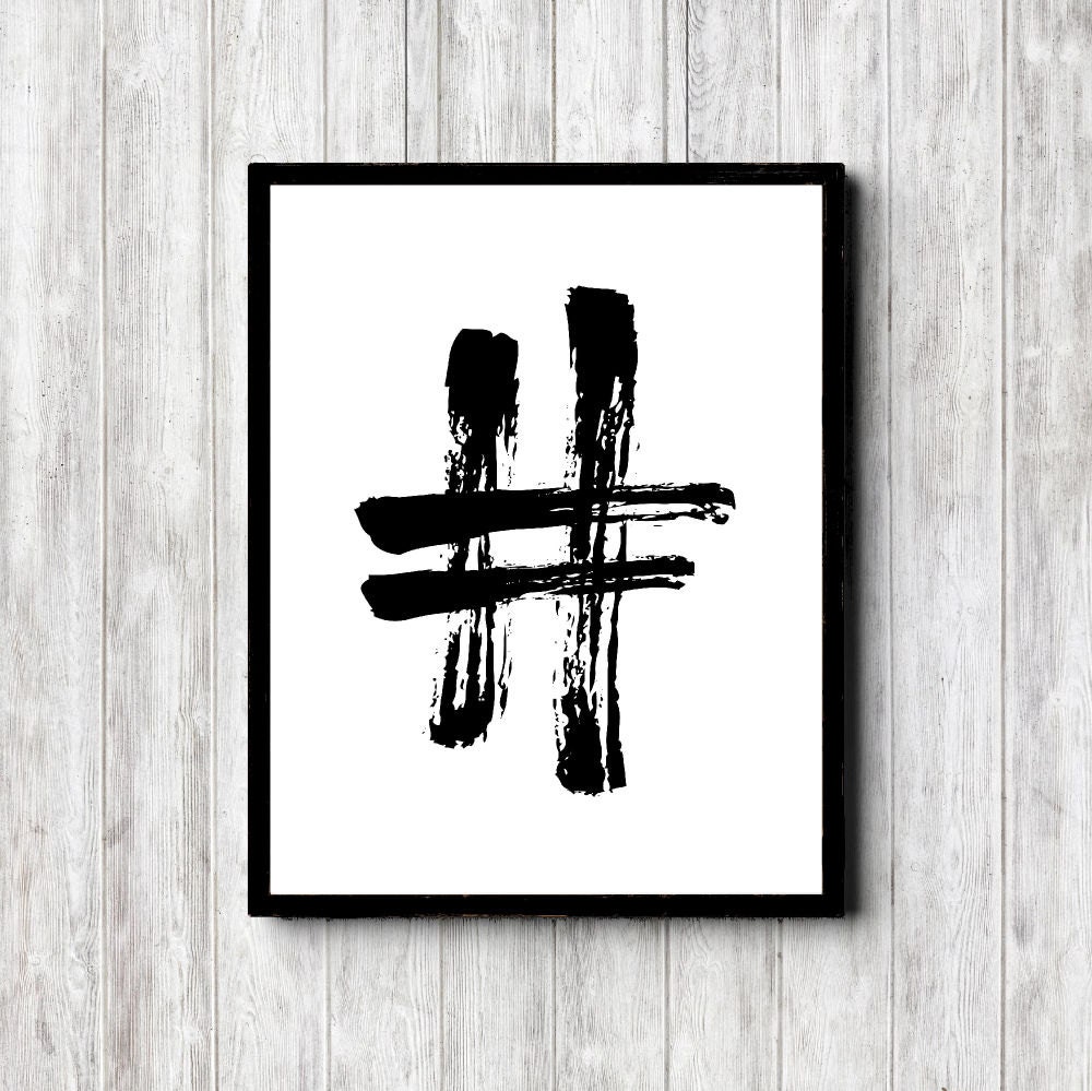  Hashtag Printable Sign Wall Art Minimalist Poster