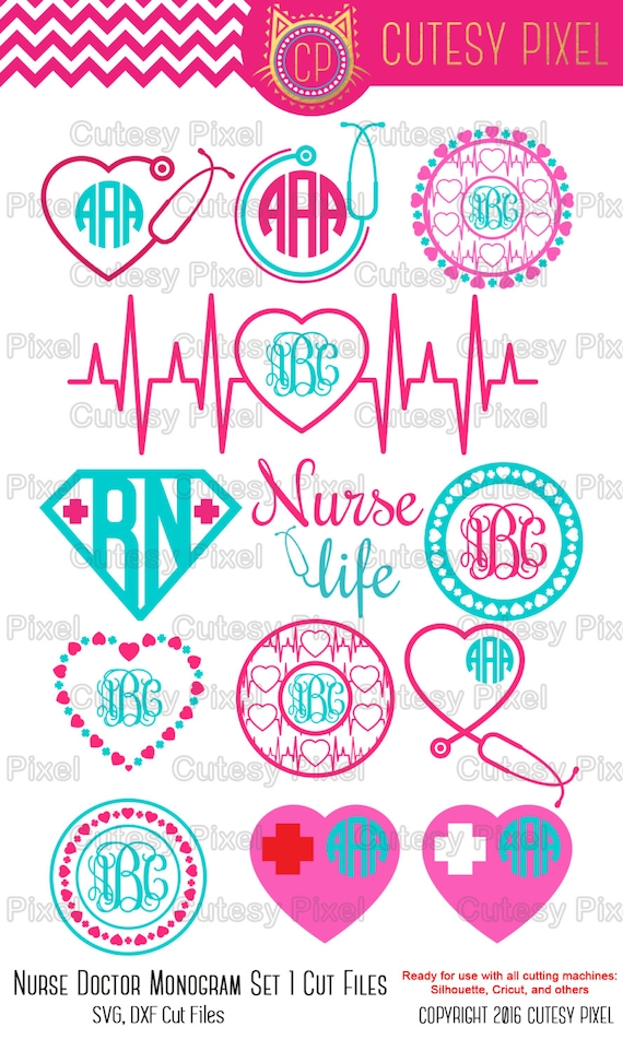 Download 13 Nurse monogram Svg cutting file nurse Desings by ...