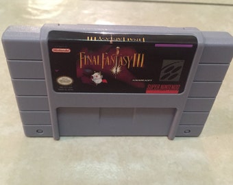 SALE! Final Fantasy III 3 Fan Made Custom Super Nintendo Nintendo SNES Game. 16 bit
