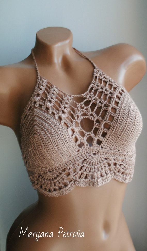 Crochet halter top crochet bikini top