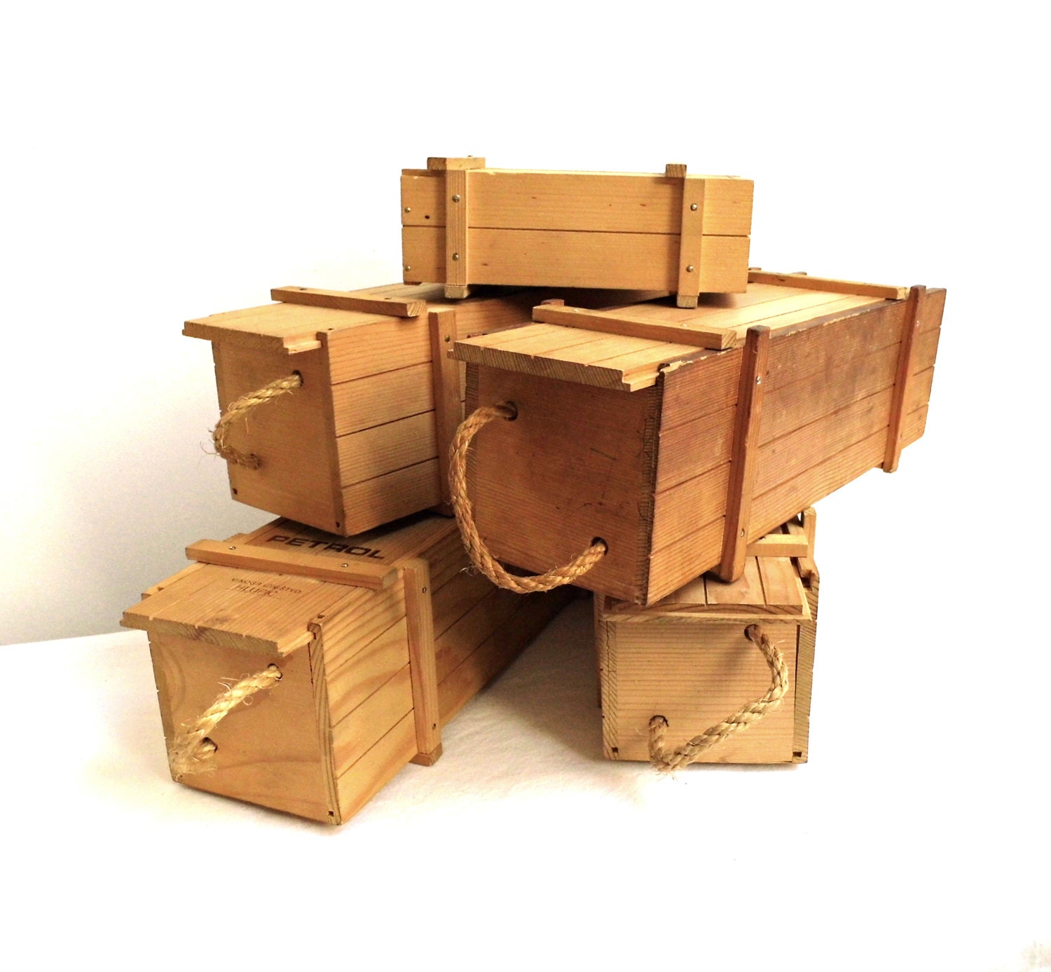 Rustic Vintage Box Sliding Lid Wooden Unfinished Pencil