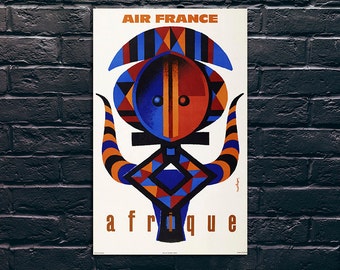 Afrique Travel Poster, Travel Print, Tourism Wall Art, Vintage Travel Poster Print, Sticker and Canvas Print