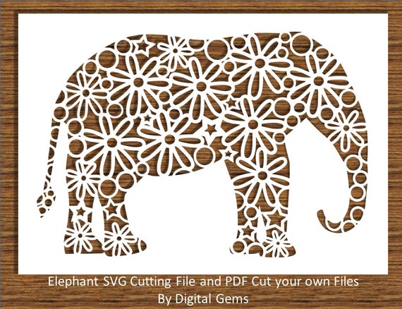 Download Elephant Paper Cut SVG File for Cricut Design Space by DigitalGems