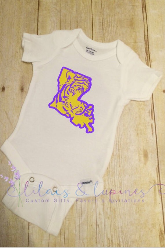 LSU Onesie Louisiana State University Onesie by LilacsandLupines