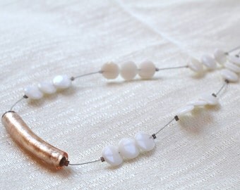 Orange and white Venetian Glass necklace