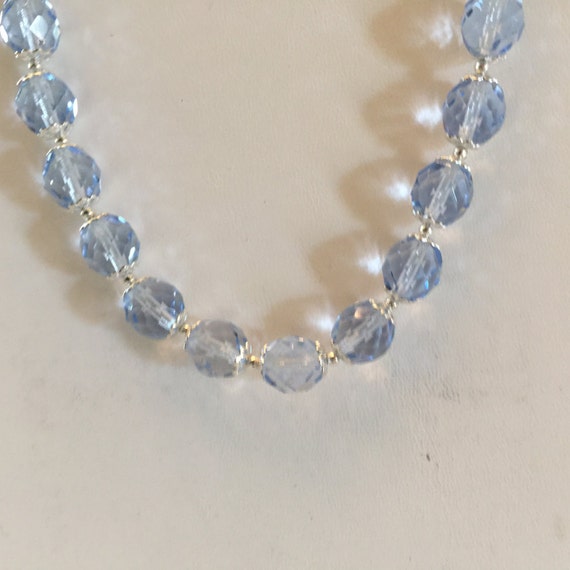 Light Blue Crystal Beaded Necklace