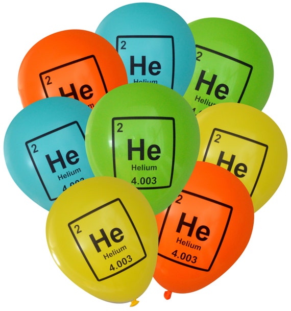 song can table periodic can 8 Pack Party Helium Geeky Element Balloons Mad Science of