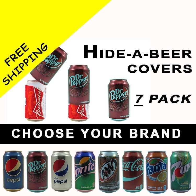 7 PACK Hide A Beer Can Soda Covers Camo Wrap Sleeve Disguise