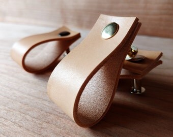 Leather Pulls, Drawer, Dresser, Cabinet, Door Handles. Cabinet Kitchen Pulls, Cupboard Handles Straps, Knobs - 2mm/5 oz Thick Leather Pulls