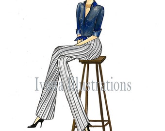 Custom watercolor illustration. Custom fashion illustration from photo. Custom portrait from photo. custom blog header illustration